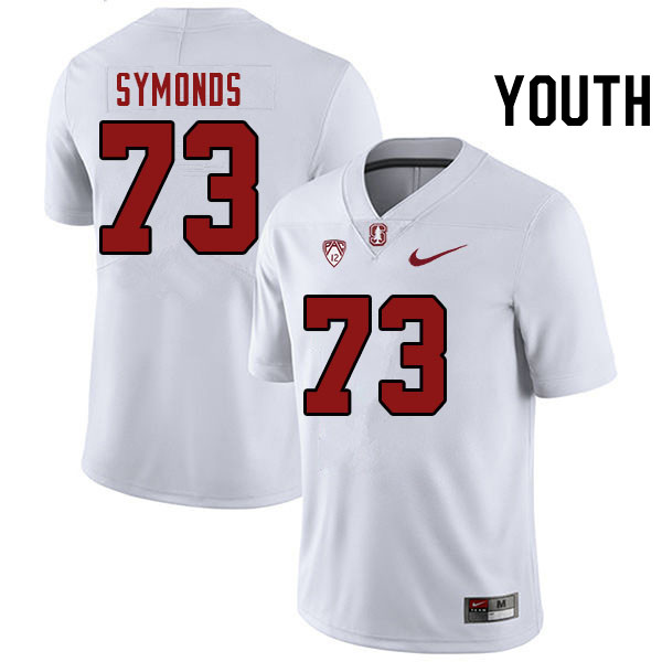 Youth #73 Charlie Symonds Stanford Cardinal College Football Jerseys Stitched Sale-White